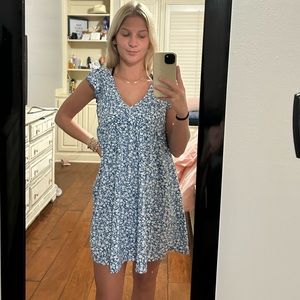 Blue & white floral dress